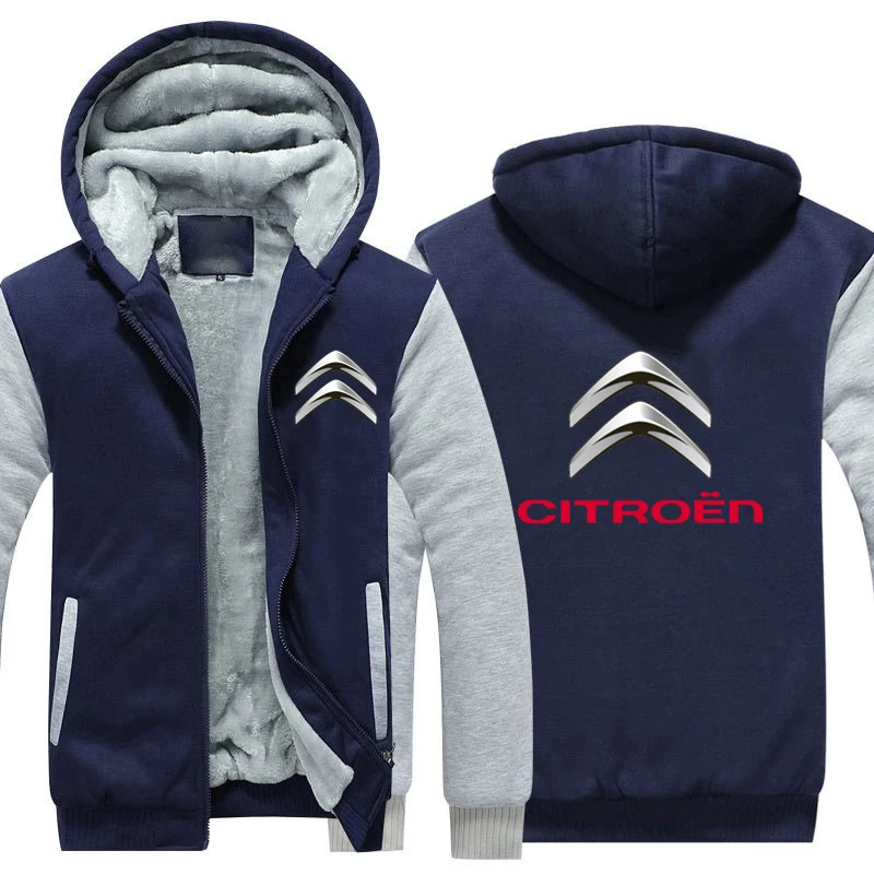 

Citroen Auto Print Autumn and Winter New Fashion Plush Zipper Bodysuit Men's Hoodie Outdoor Apparel Casual Street Wear