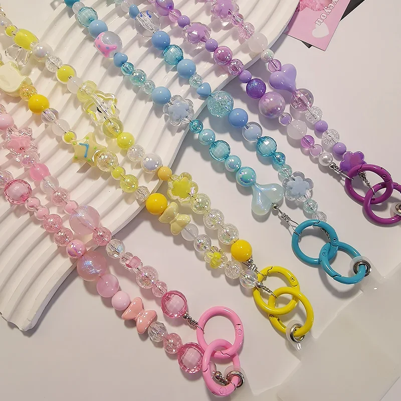 Шнурок женский длинный цветной ремешок через плечо с пятиконечной звездой