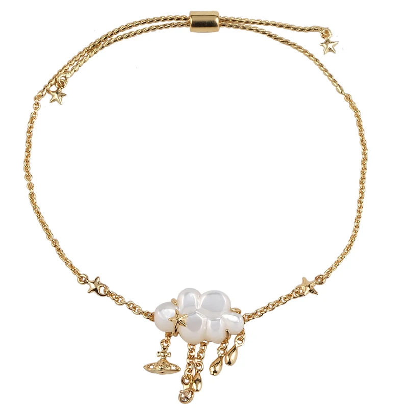 

Fashion Women Jewelry For Vivienne West Queen Dark Cloud Shell Saturn Adjustable Bracelet Punk Style Ins Same Style Couple Gift