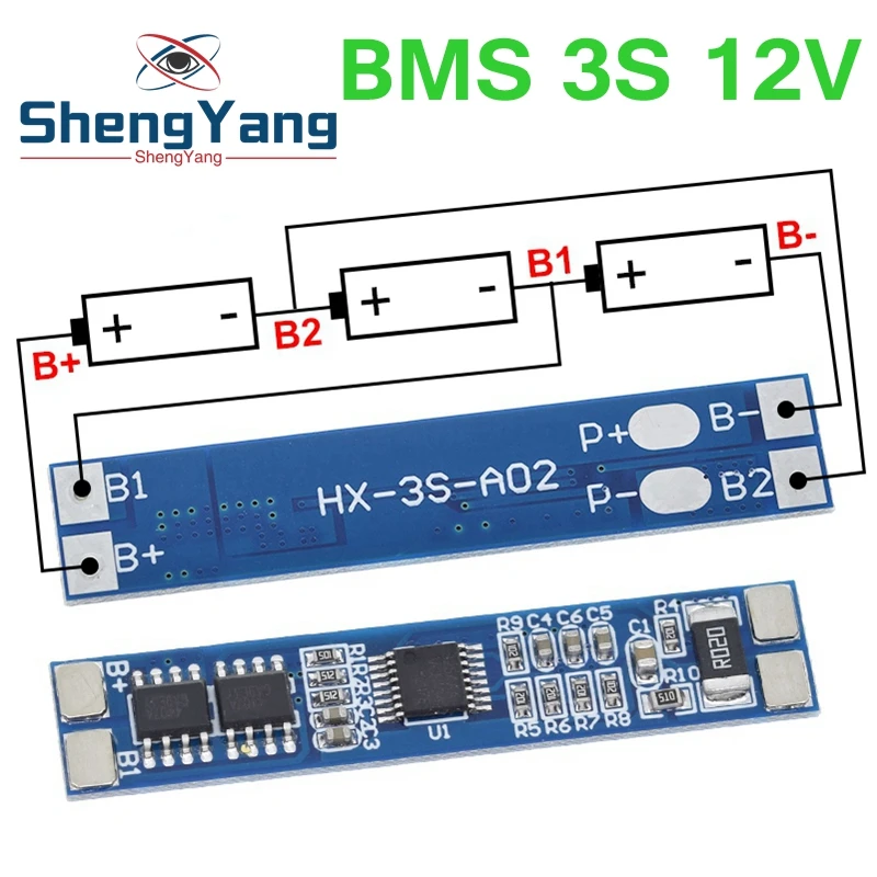 ShengYang 3S 12V 8A Защитная плата зарядного устройства для литий-ионных 18650 литиевых батарей 11,1 V 12,6 V 10A BMS Защитная плата зарядного устройства