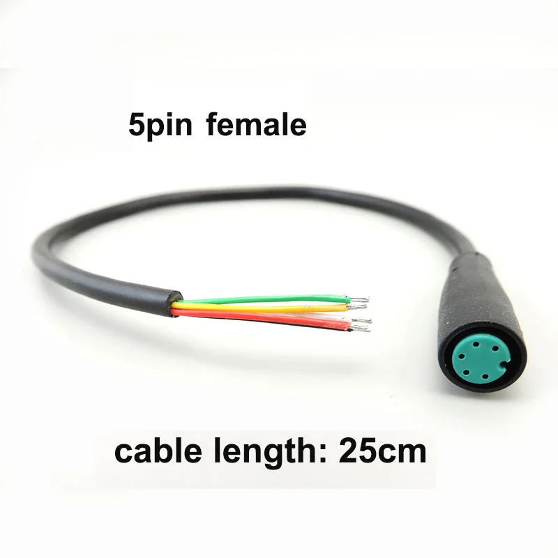 

5-контактный преобразователь сигнала, соединительный провод датчика M8, водонепроницаемый Удлинительный кабель для электровелосипеда, 5-контактный штекер, гнездо