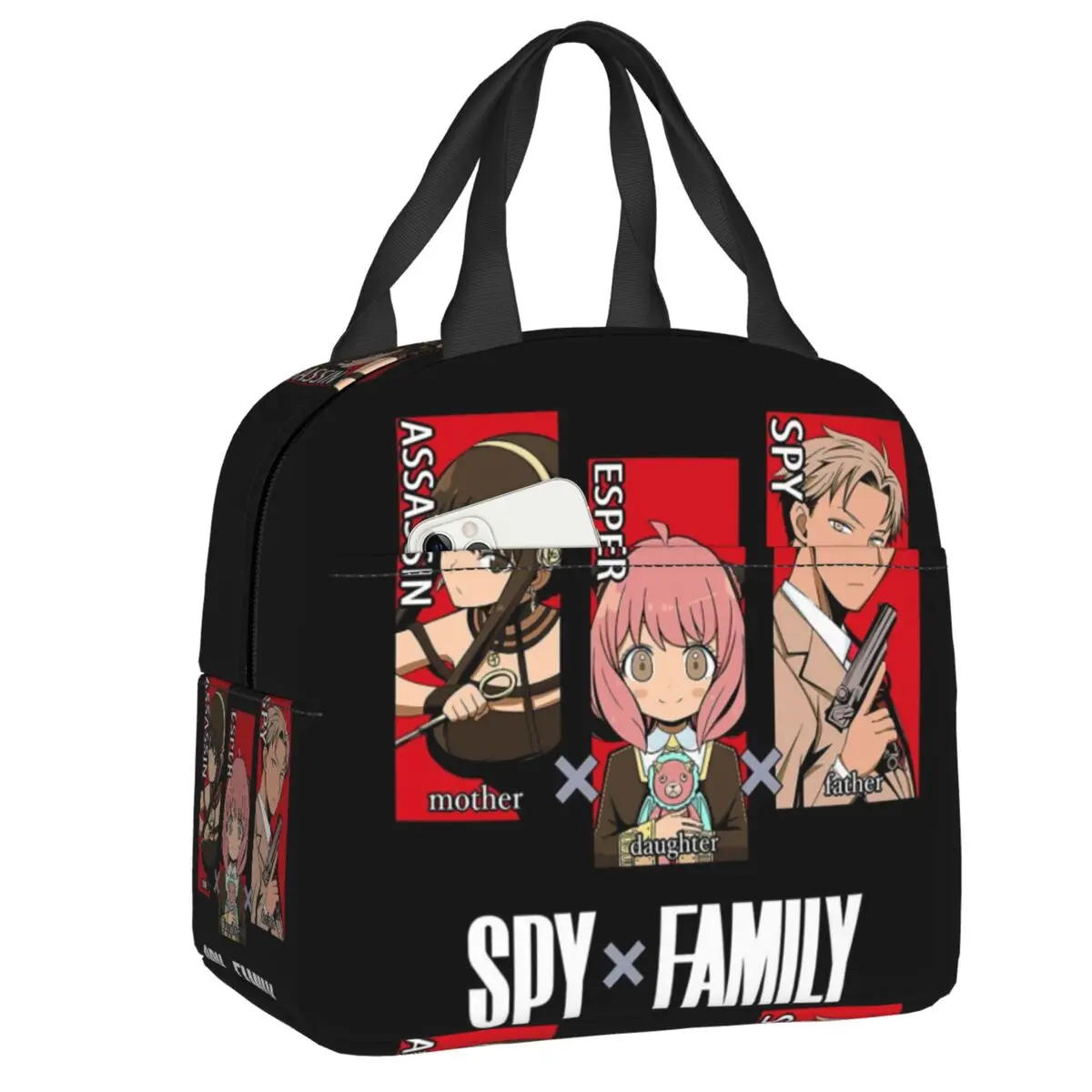 Spy X Family Insulated Lunch Bag for Women Portable Anime Manga TV Movie Thermal Cooler Bento Box Office Work School