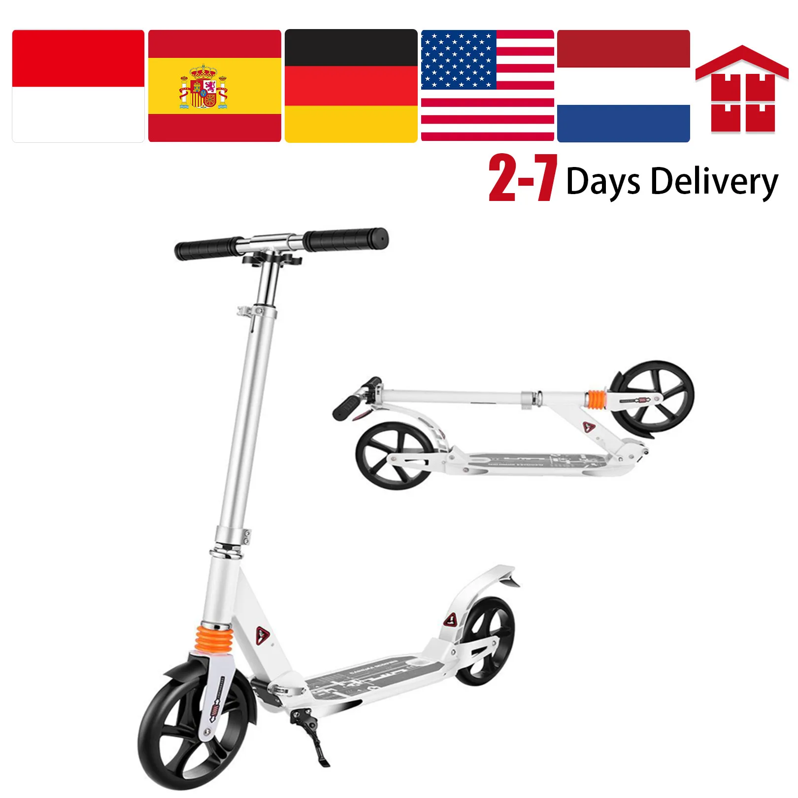 

Скутер Складной с 2 колесами, 33,1x14,9x13,8 дюйма