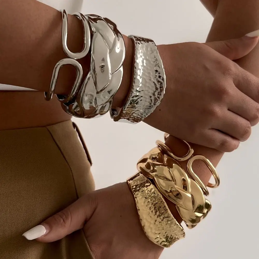 Персонализированный браслет из сплава с геометрическим нишевым металлом ручная