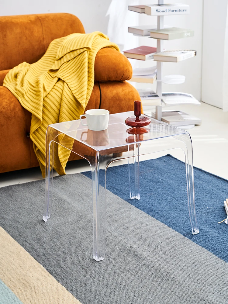 

Маленький квадратный журнальный столик zqSmall, простой современный креативный Диванный боковой столик, Роскошный прозрачный акриловый боковой столик