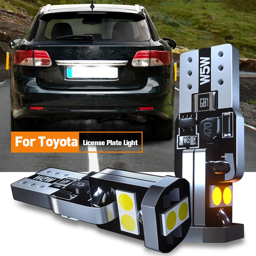 

2pcs LED License Plate Light W5W T10 For Toyota Land Cruiser Prius Rav4 Sienna Sequoia Tacoma Tundra Verso 4Runner Yaris Vitz