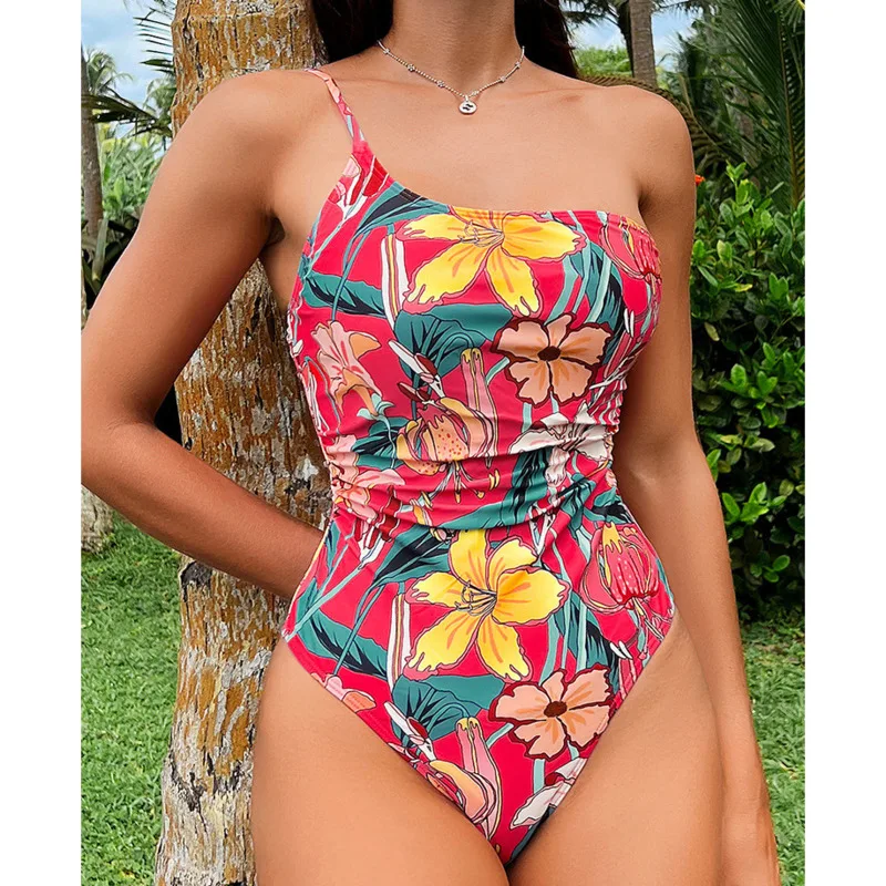 

Лето 2024, пикантный Цельный купальник с цветочным рисунком, женские купальники, закрытый купальник, боди, купальные костюмы, пляжная одежда, купальники для бассейна