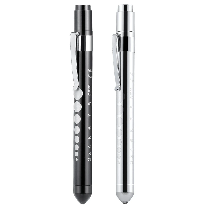

2 Pcs/Set LED Flashlight Nurse Pen Light Mini Inspection Lamp Powered By AAA Batteries Emergency Torch Light