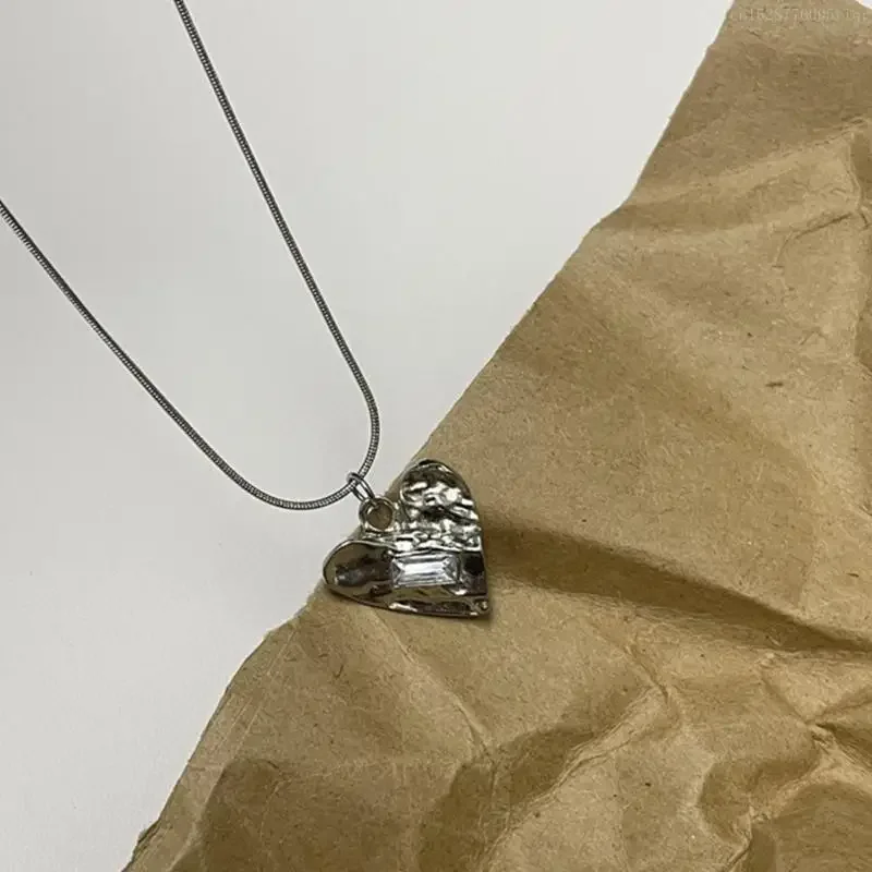Ожерелье-цепочка в виде сердца из нержавеющей стали милое и крутое нерегулярное