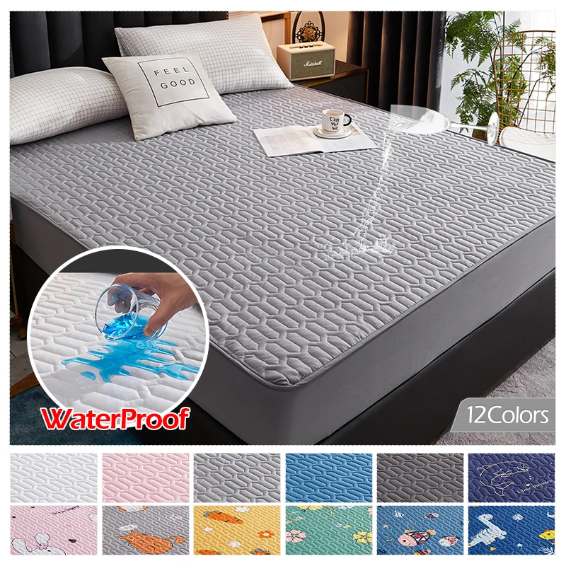 

Waterproof Thicken Mattress Pad Protector Adjustable Fitted Sheets Bed Covers Anti-bacterial Pad for Bed 150x200 160x200 180x200