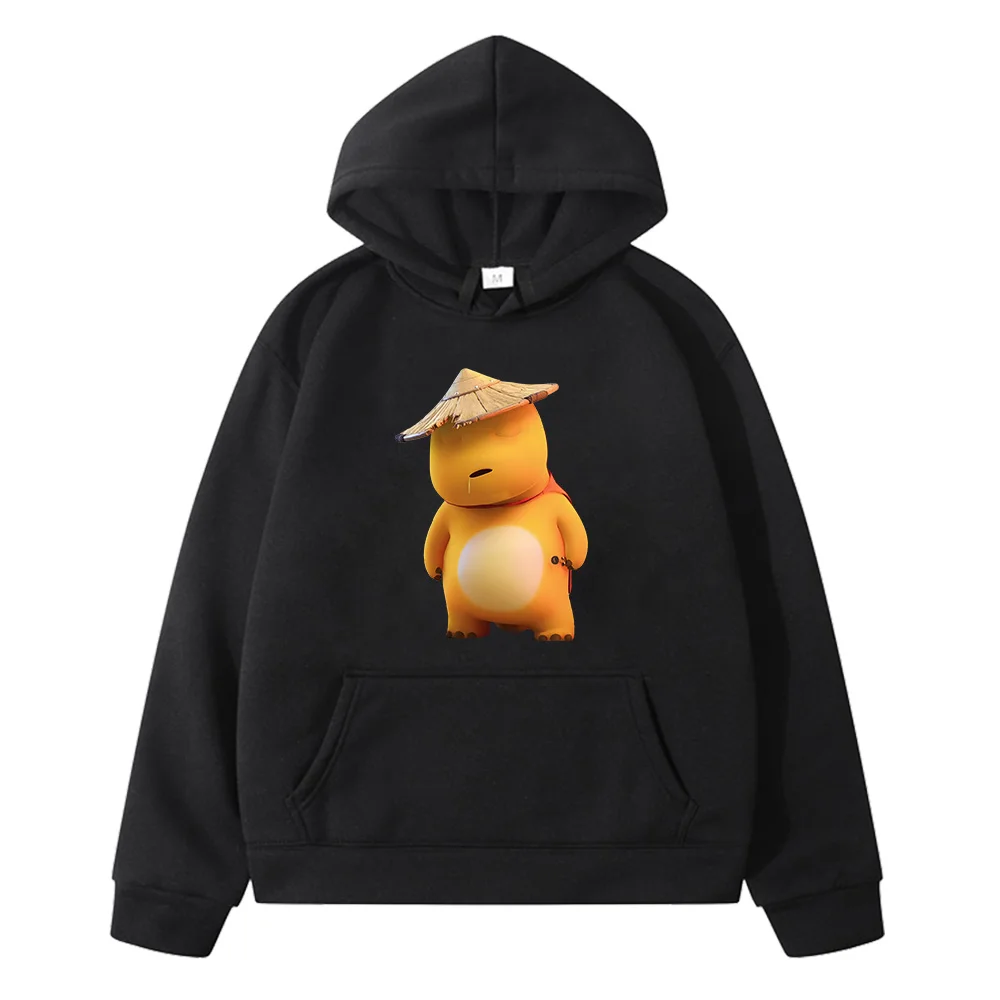 

Naloong Yellow Dinasour Cute Hoodies Children Kawaii Cartoon Graphic Sweatshirts with Pocket Casual Fleece Autumn Kids Pullovers