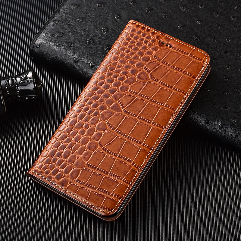 genuine leather phone bag wallet cases for infinix note 7 8 8i 10 11 11i 11s pro nfc crocodile pattern flip cover with kickstand free global shipping
