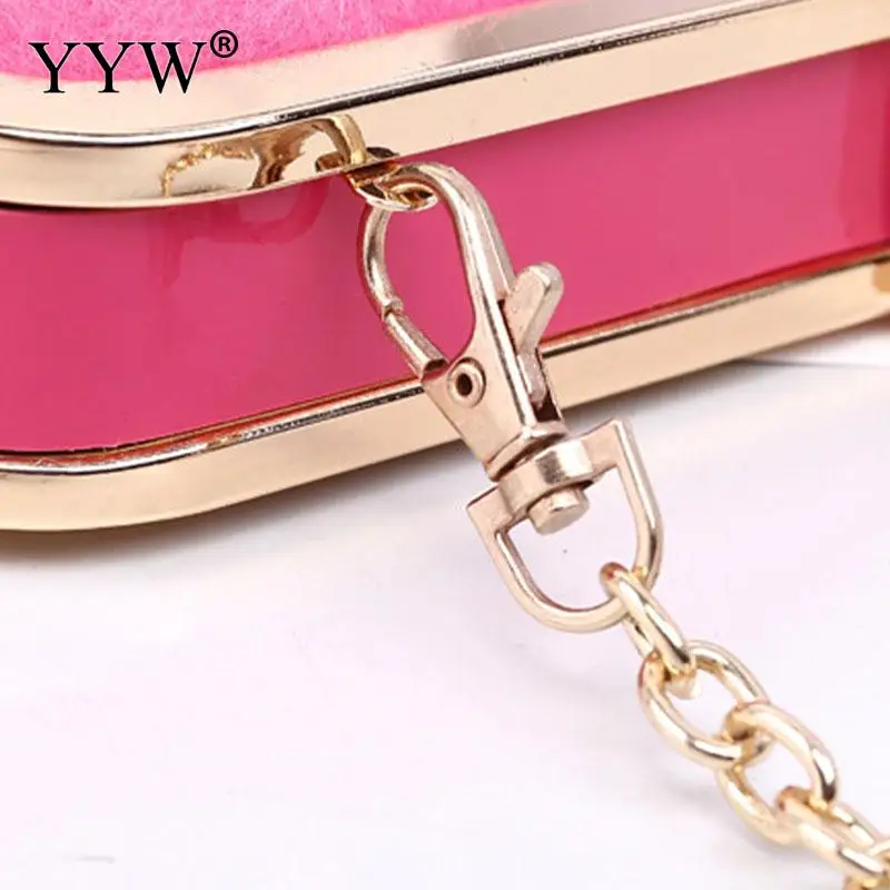 Elegant Velvet Women Handbag Metal Frame Square Shoulder Storage Bag for Cocktail Party Classic Lady Solid Color Clutch Purses