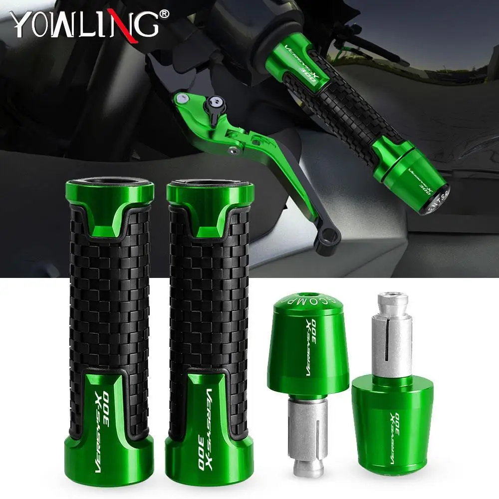

CNC Handlebar Rubber Gel Hand Grips Brake Hands FOR KAWASAKI VERSYSX300 VERSYS-X300 2017-2020 2021 2022 Handle bar Grip Ends