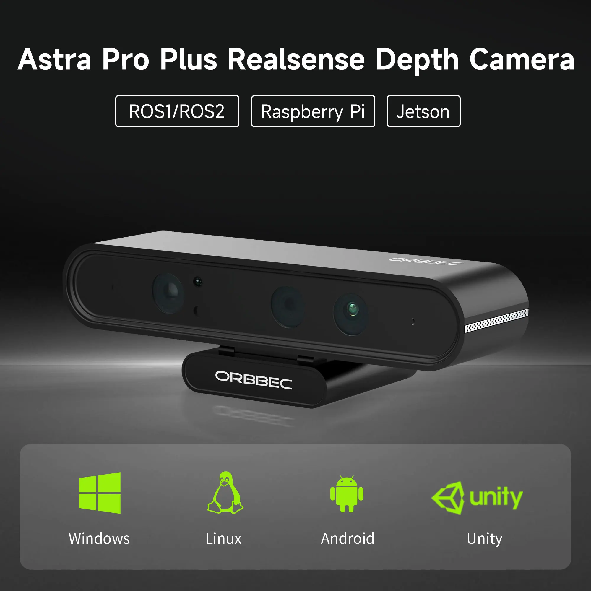 

Astra Pro Plus Realsense Depth Camera 3D Scanner RGBD Visual Mapping Navigation for ROS ROS2 Robotics Jetson Nano Raspberry Pi