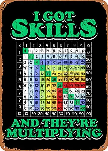 

Я получил навыки Theyre мульти винтажный вид металлический знак патент художественные принты Ретро подарок 8x12 дюймов