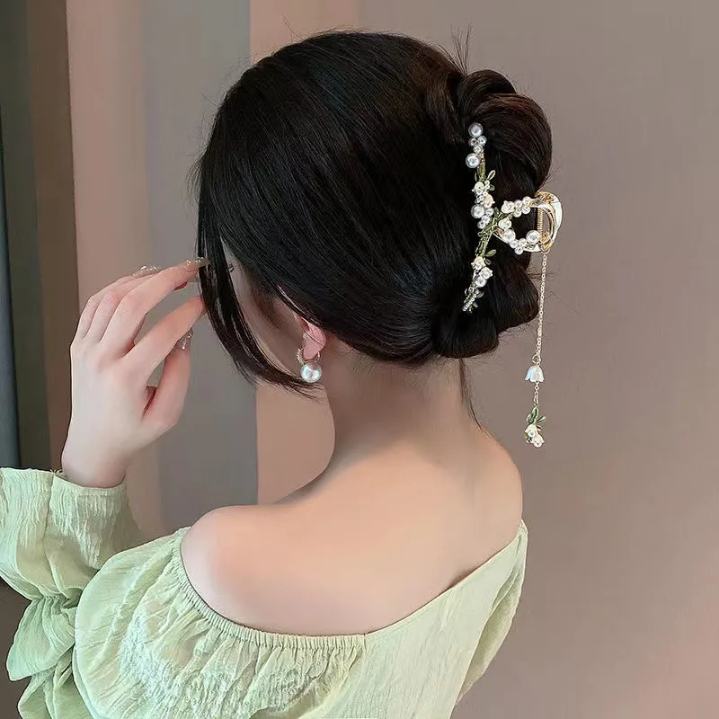 Новинка Женская Изысканная заколка с супер-волшебным жемчугом из сплава