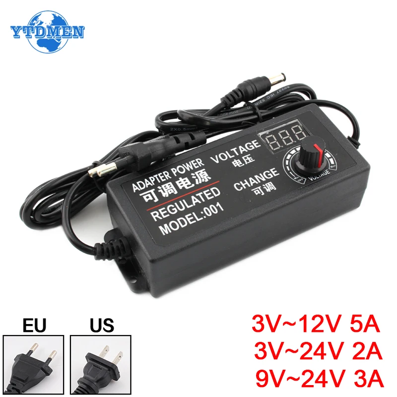 AC100-240V DC 3V 5V 6V 9V 12V 15V 18V 24V Регулируемый адаптер питания 1A 2A 3A 5A Универсальное зарядное устройство для CCTV светодиодной лампы