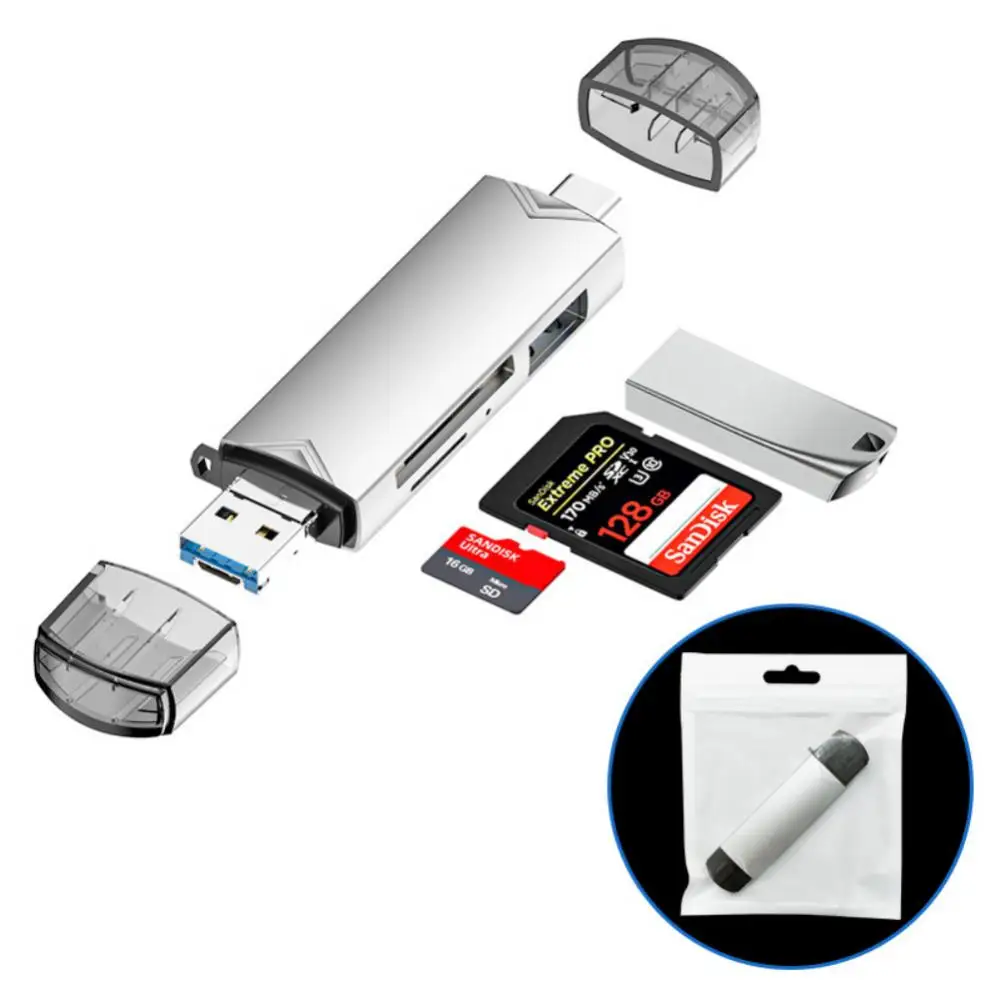 

6 In 1 Otg Adapter High Speed Memory Card Reader Universal Otg Tf/sd Card Usb 2.0 Hot Otg For Android Phone Usb 3.0 Cardreader