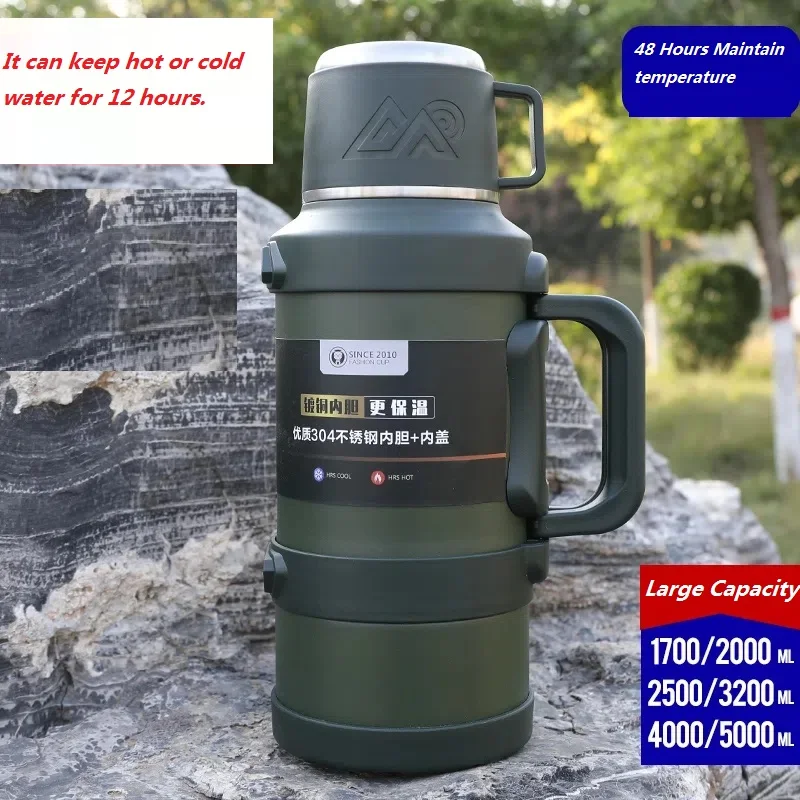 304 Stainless Steel Big Capacity Thermos Bottle 1L/2L /3L/ O