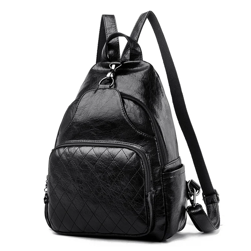 

Vintage Female Leather Backpacks Multifunction Women Rucksack Anti-theft School Bags For Girls Travel Backpack mochila feminina