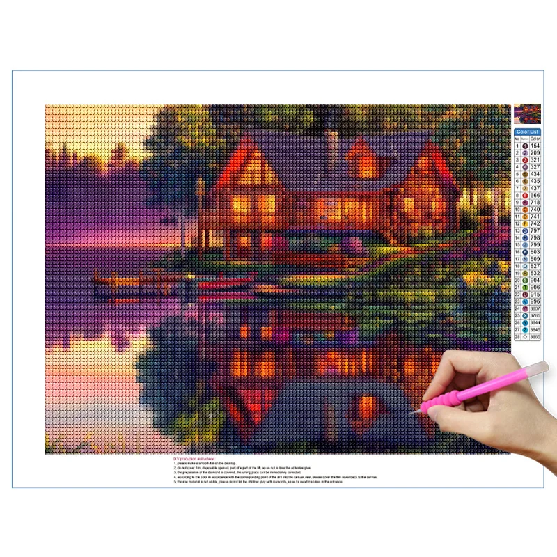 Пейзаж 5D DIY алмазная живопись снег Набор для вышивки крестиком вышивка с видом на