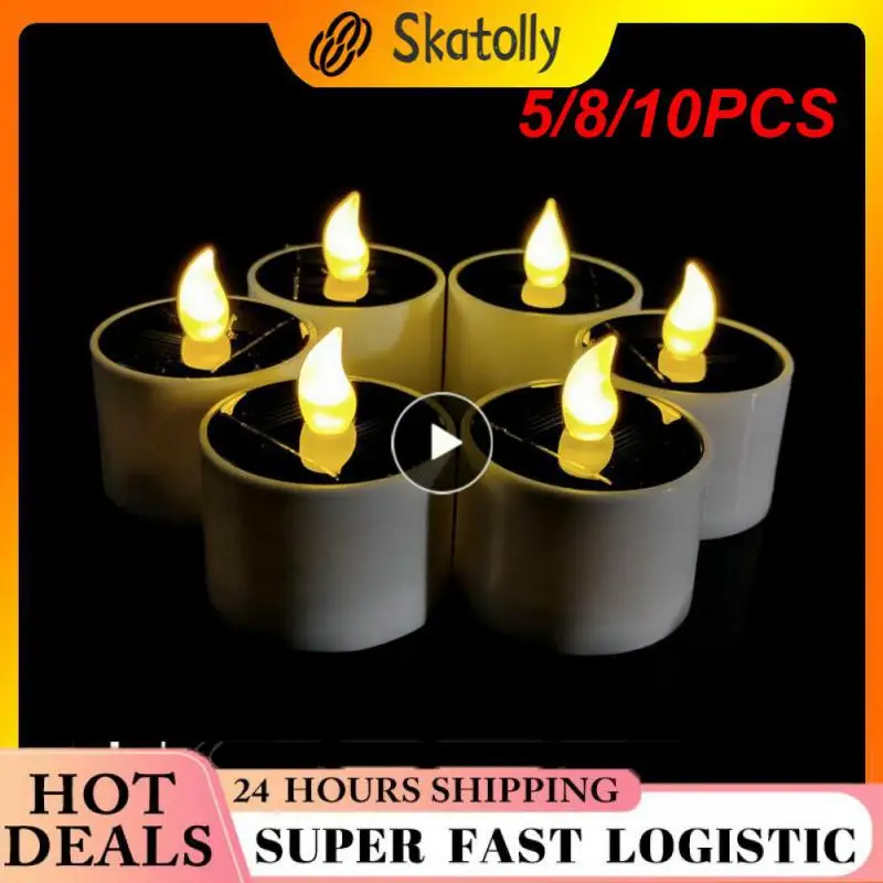 

5/8/10PCS Provide Realistic Flickering Effect Outdoors Standard Sized Tea Light Candles Fit Into Any Votive