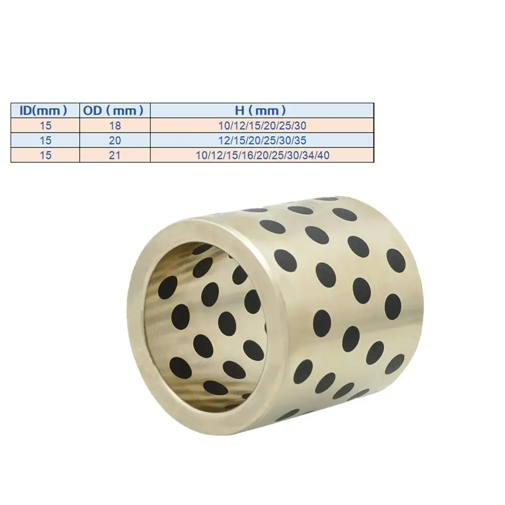 Линейный графитовый медный подшипник MPBZ, медная втулка, самосмазывающийся подшипник MPBZU, 2 шт., 15 мм x 18 мм 15 мм x 20 мм 15 мм x 21 мм