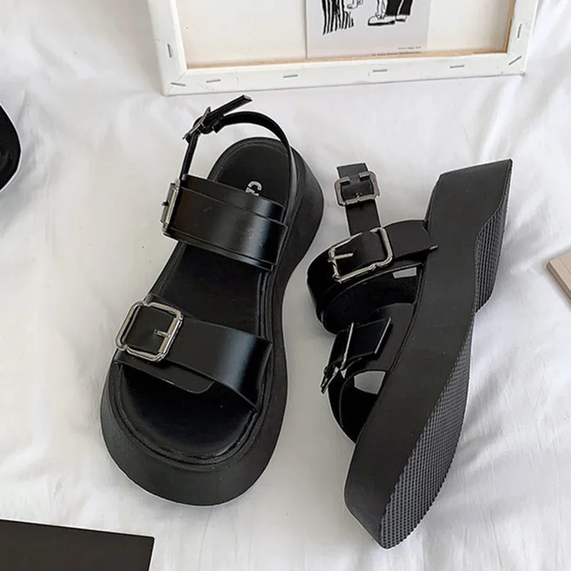 

Fashion 2023 Platform Sandals Women Summer Shoes Buckle Slides Casual Sandals Women's Sports Shoes Summer Student Sandalia Mujer