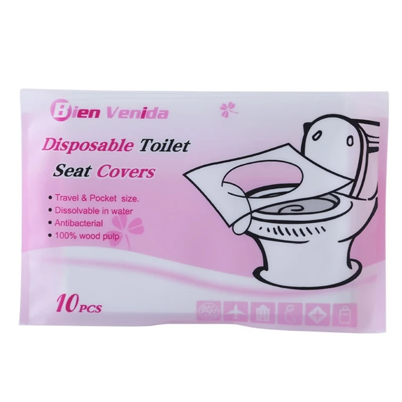 

Disposable Toilet Cover Flushable Water Paper Portable Travel Camping Gift