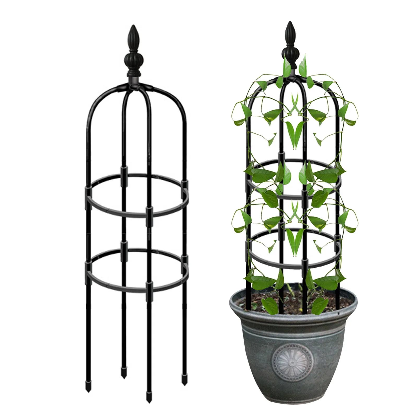 

Garden Obelisk Trellis Plant Support Tower Stand For Flower Vine Frame Trellis Vines Floral Weather-Proof Garden Trellis Decor