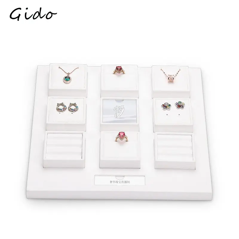 

Microfiber Jewelry Display Set Shop Cabinet Display Props Necklace Display Bust Jewelry Store Ring Earrings Bangle Stand