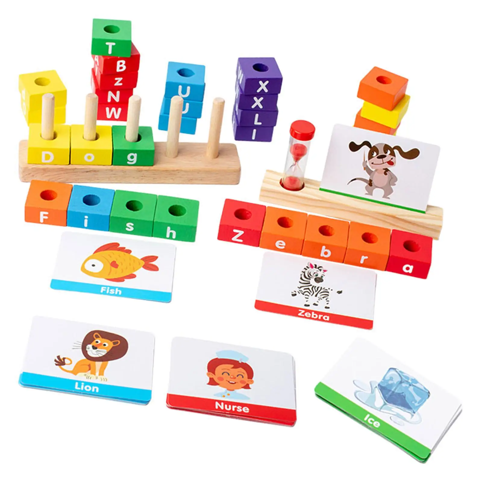 

Letter Spelling Block Toy Early Learning Toy English for Teens Toddler Baby