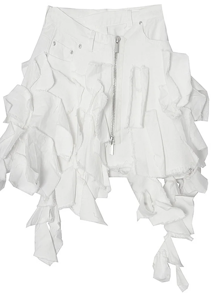 

Dark Punk Style Irregular Short Skirt Layered Stitching Personality Trendy Fashionable Design Skirt 2022 Summer Women's Clothing