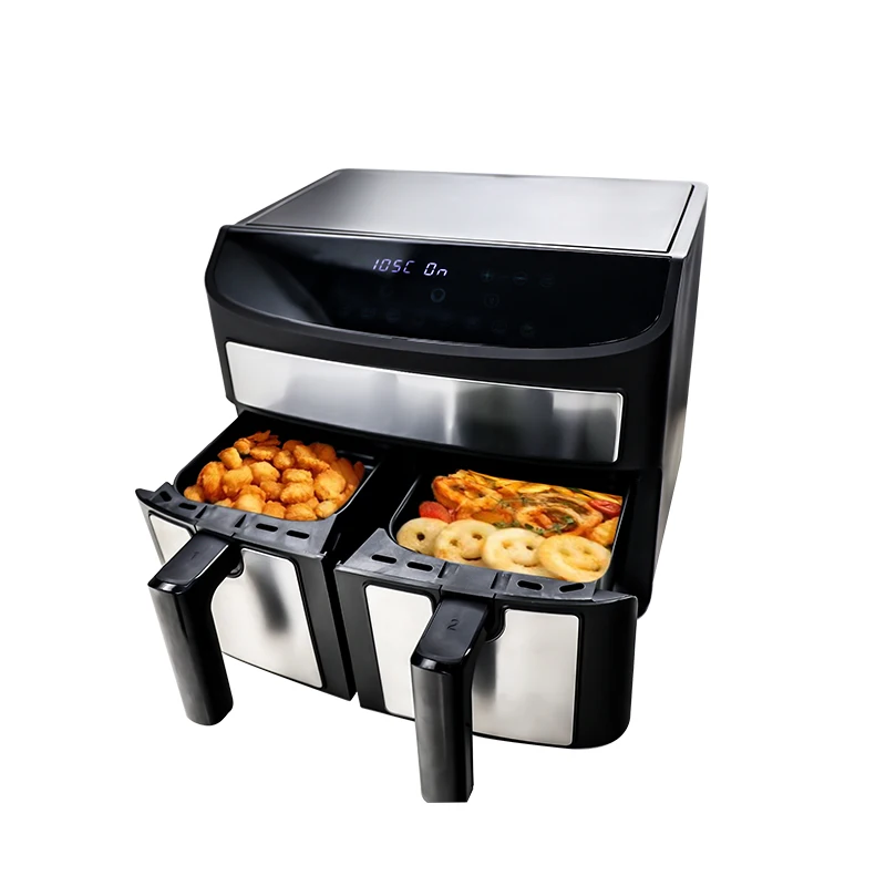 

8l Dual Basket Air Fryer Power Airfryers With Temperature Control Electric Air Frier Digital Power Air Fryer