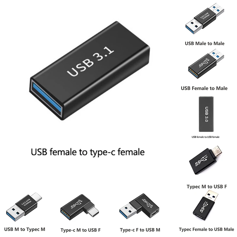 

1 шт., высокоскоростной адаптер USB 3,0-USB Type C