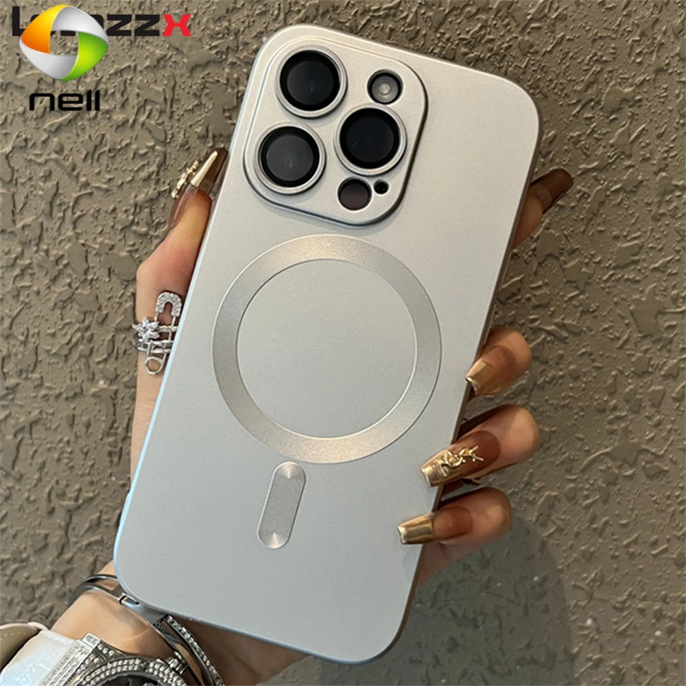 

Роскошный однотонный Магнитный чехол для телефона Magsafe для iPhone 11 12 13 14 15ProMax X Xs XR XsMax, чехол для беспроводной зарядки