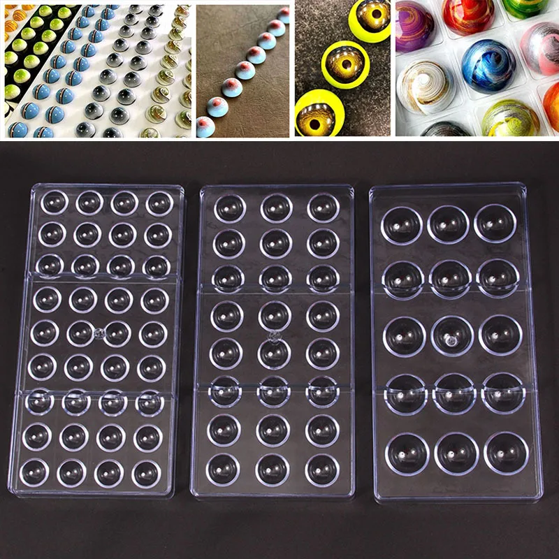 

Форма для шоколада полусферическая с 15/32 отверстиями, маленькая 3D полукруглая поликарбонатная форма для конфет, профессиональные инструменты для выпечки