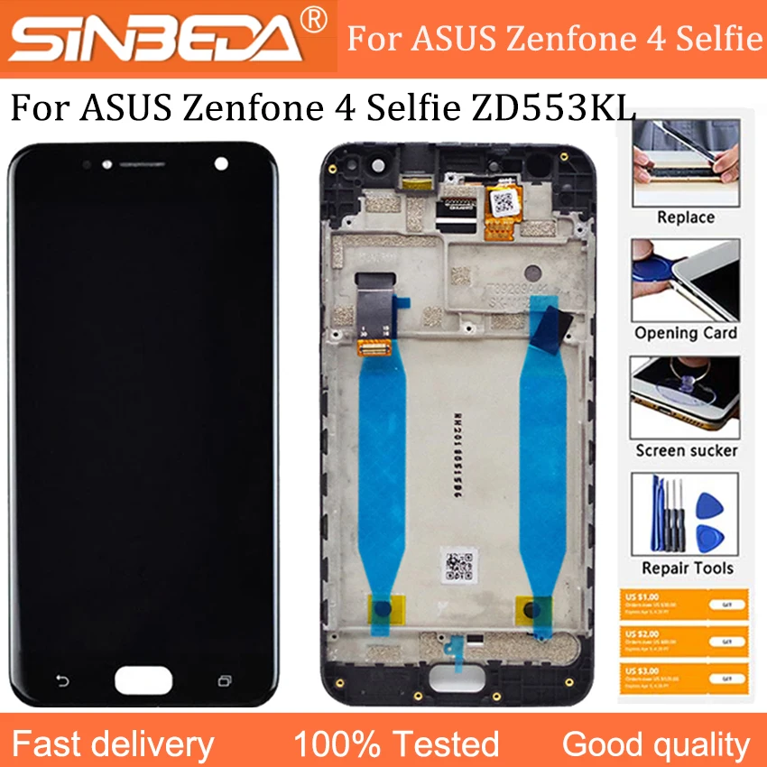 

5.5'' LCD For ASUS Zenfone 4 Selfie ZD553KL LCD Display Touch Screen With Frame Digitizer Assembly ZD553KL LCD Replacement