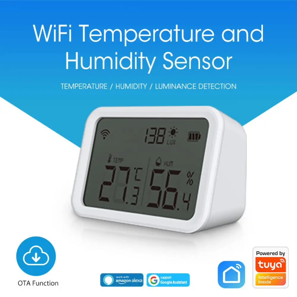 

Tuya WIFI Temperature & Humidity Sensor For Smart Home Via SmartLife Thermometer Hygrometer Works With Alexa Google Assistant