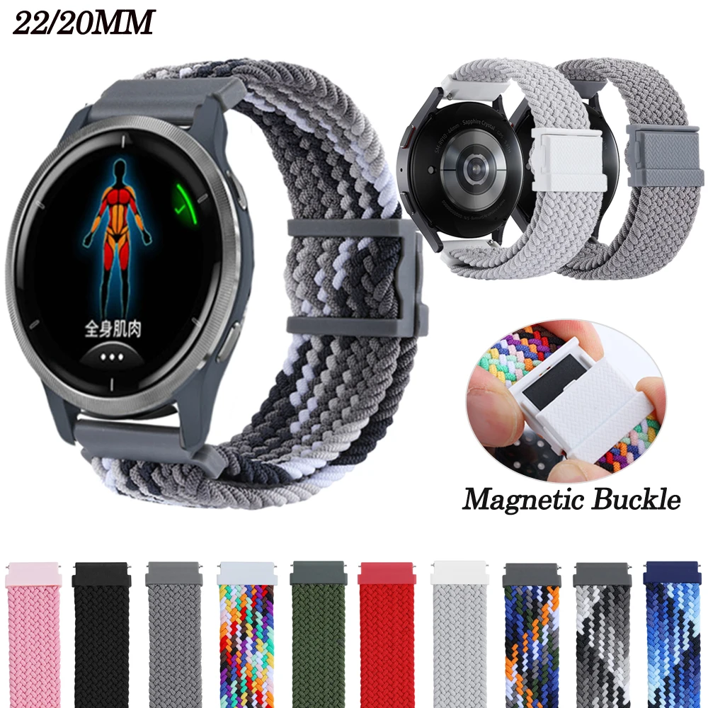 

20/22MM Magnetic Buckle Strap For Garmin Venu 2 Plus Vivoactive 3/4 Silicone Wristband Correa For Venu2 Bracelet Smartwatch Belt