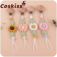 coskiss new baby products beech pacifier clip to appease the baby cartoon flower silicone bite the pacifier chain toy gift