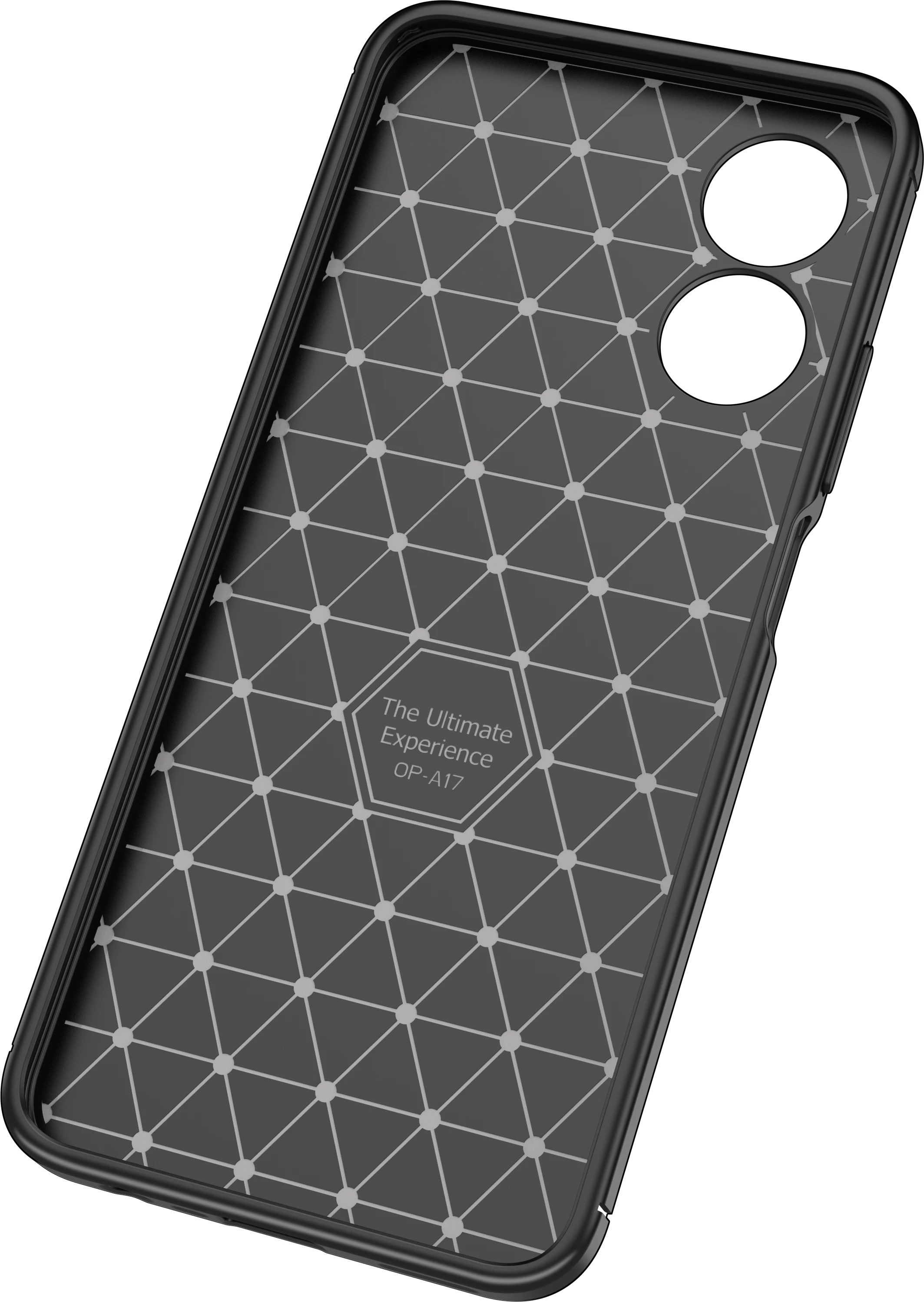 For OPPO A17 Cover Case OPPO A17 Coque Shell Soft Luxury Business Carbon Fiber Shockproof Protective Back Bumper For OPPO A17