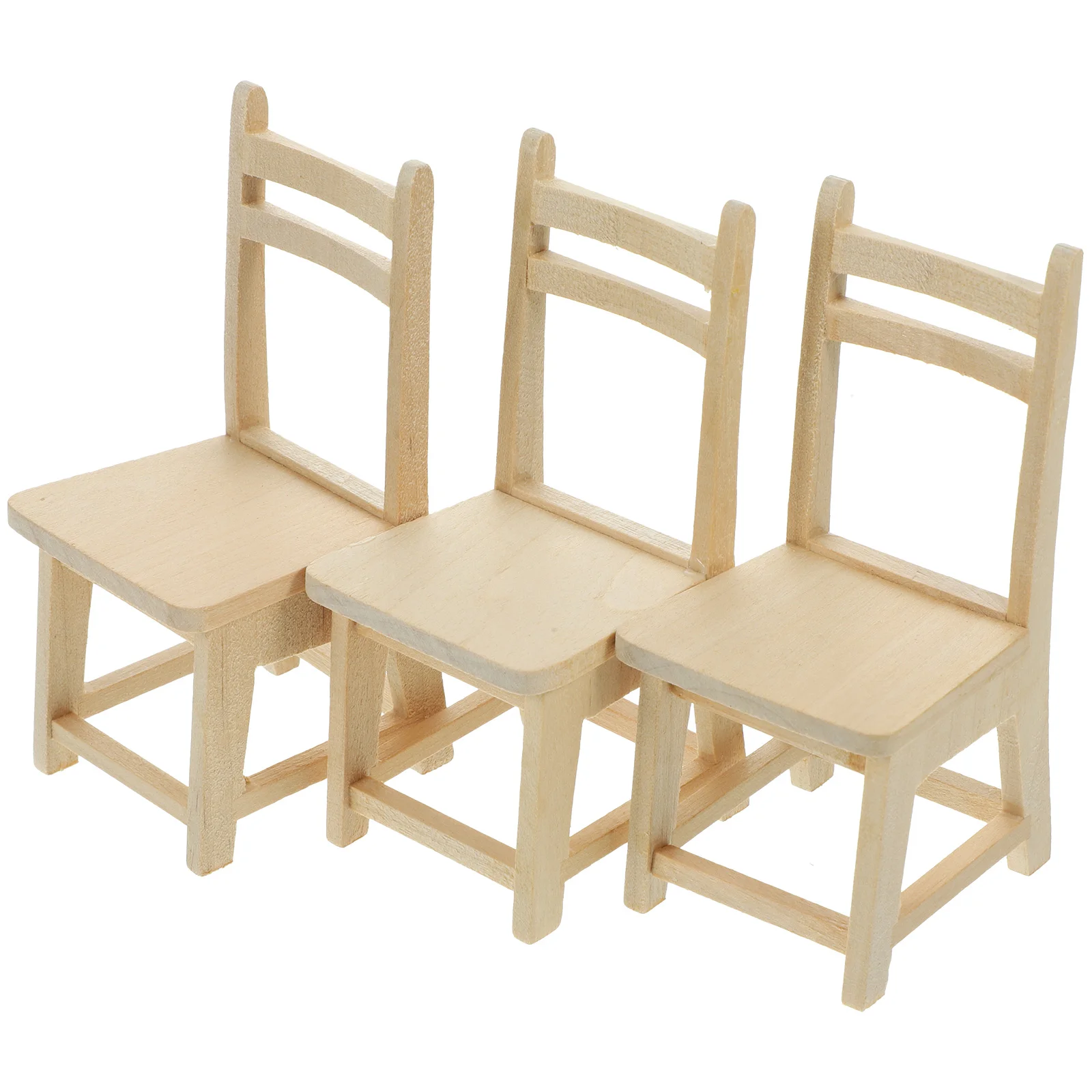 

Household Products Mini Adornment Furniture Ornament Supplies Wooden Miniature Chair Model Decor