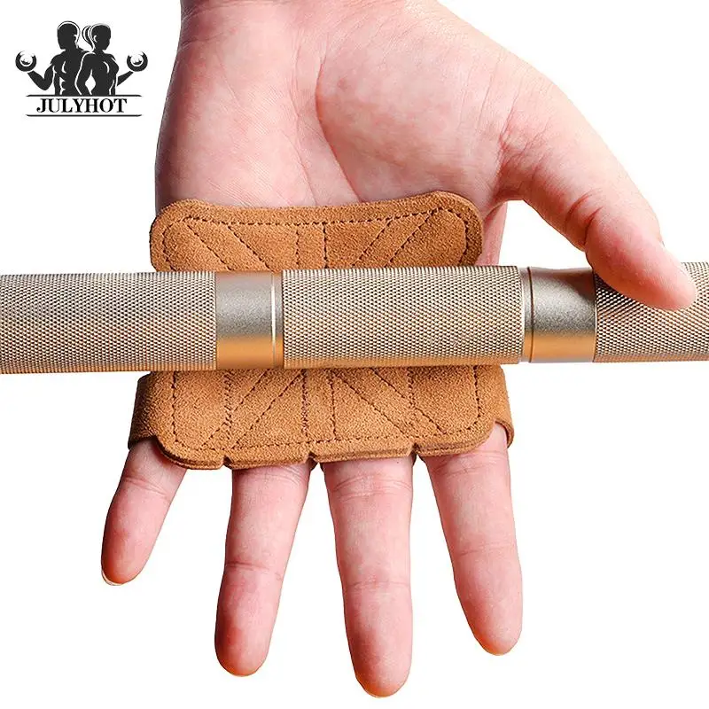 

Кожаные тренировочные перчатки для тяжелой атлетики, фитнеса, спорта, гимнастики, захваты, тяги, лифтинга, тренировок, защита ладоней для же...