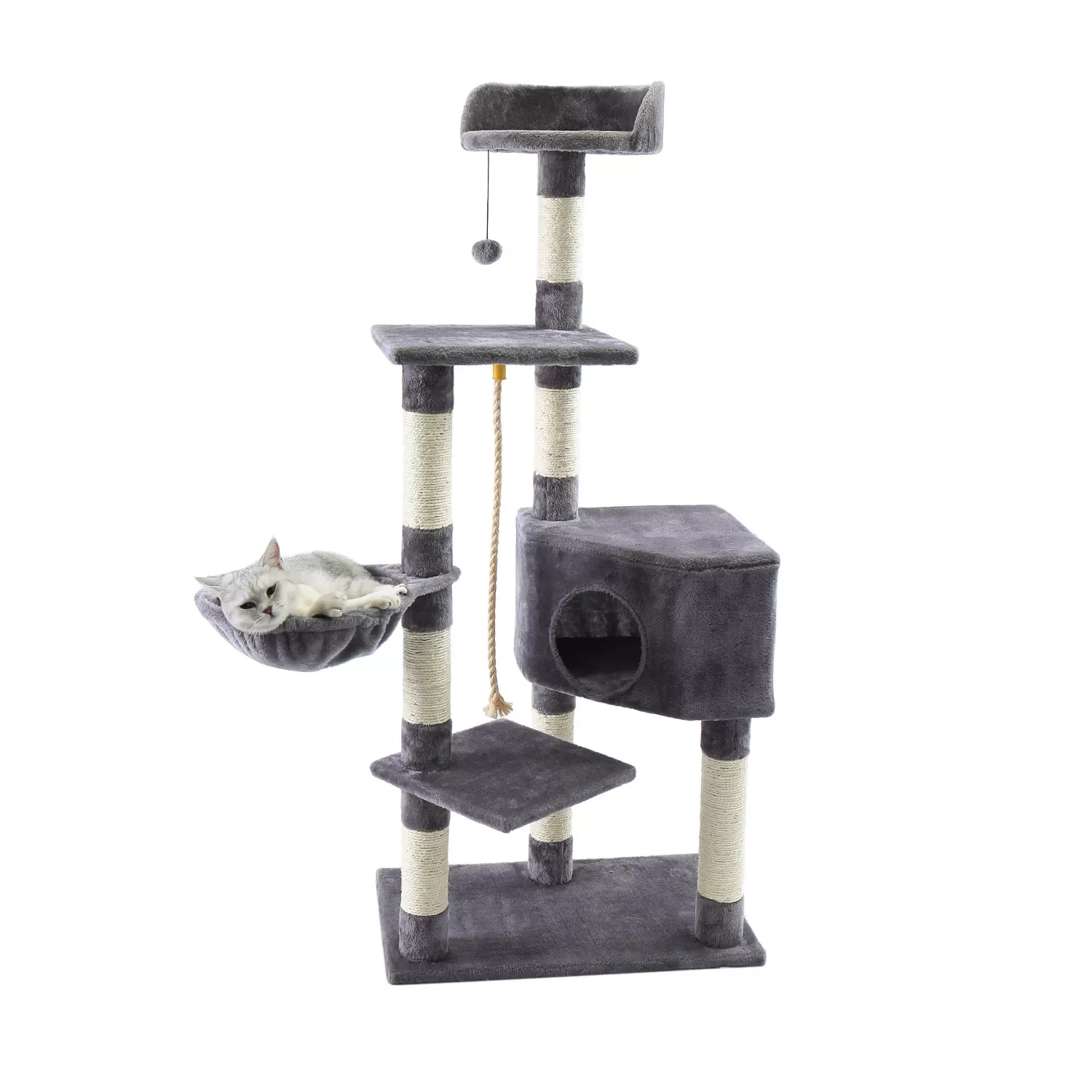 

NEW2023 New Multi-Level Cat Tree Cat Condo with Scratching Posts Kittens Activity Tower Pet Play House Furniture Sisal-Covered C
