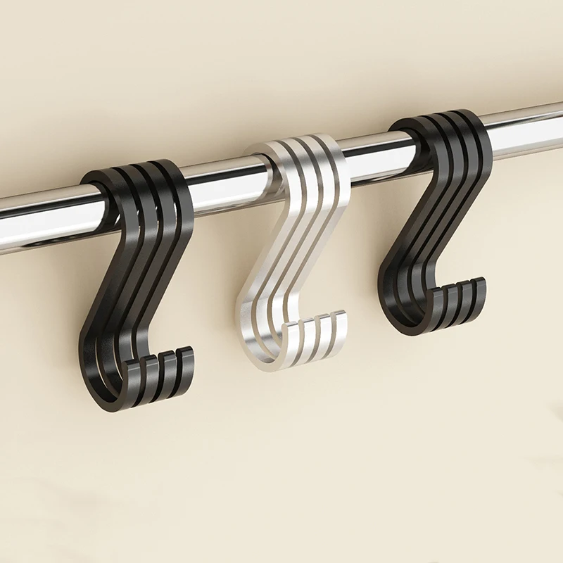 8 Pcs Aluminium Alloy S Shape Hooks Practical Kitchen Railing Hanger Hook Clasp Holder Hooks For Hanging Clothes Handbag