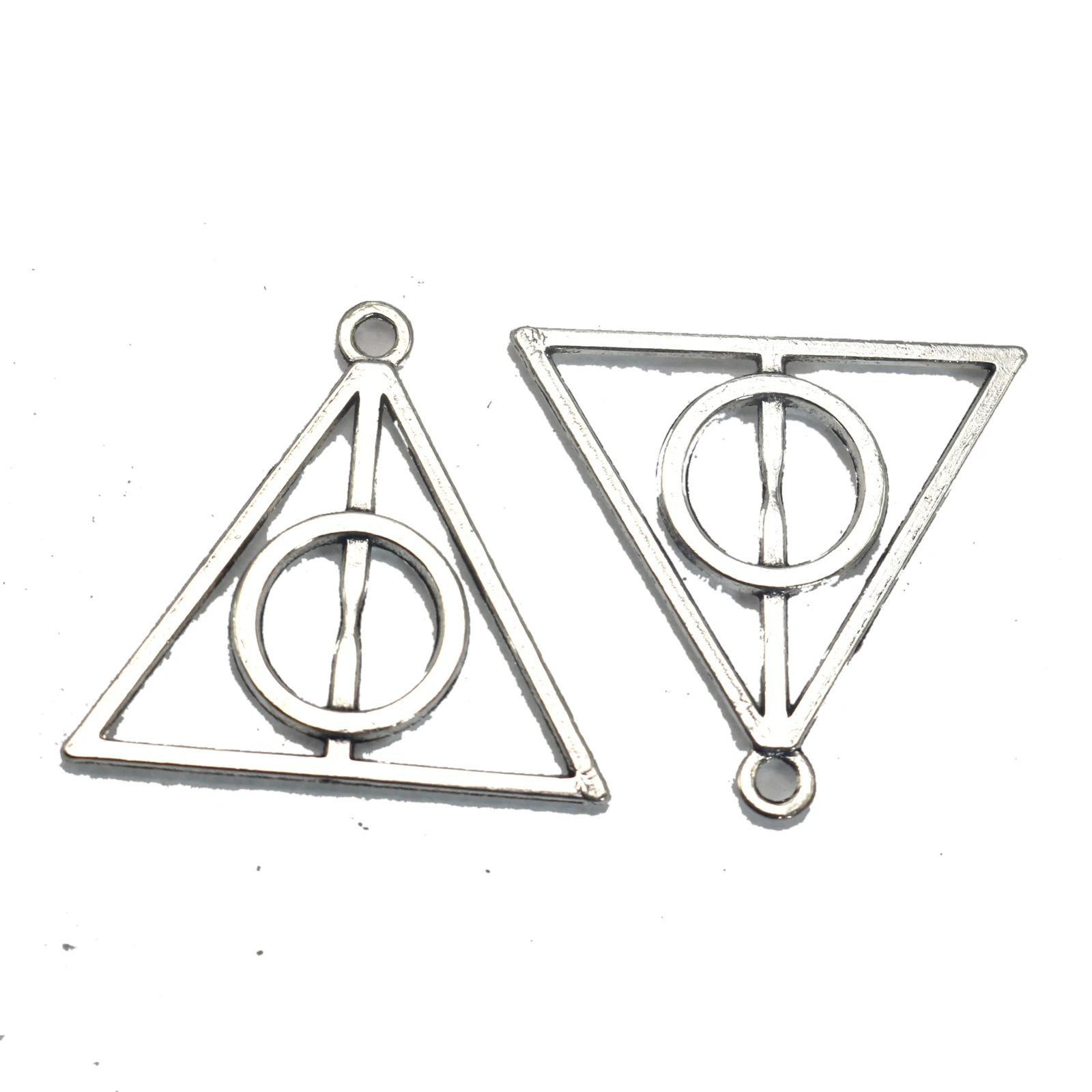 

20 Tibet Alloy Triangle Round Deathly Hallows Charms Pendants 32mm