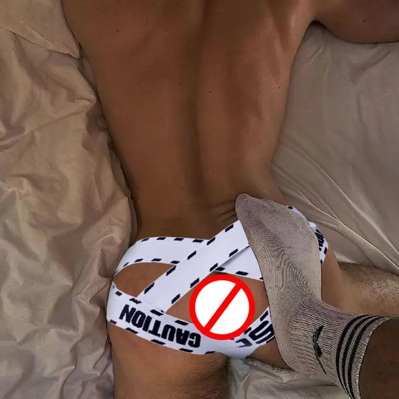 

New Cotton Gay Jockstrap Men Underwear Thong Cross Strap Hollow Sissy Panties Breathable Sexy Mens Thongs And G-strings BS3211