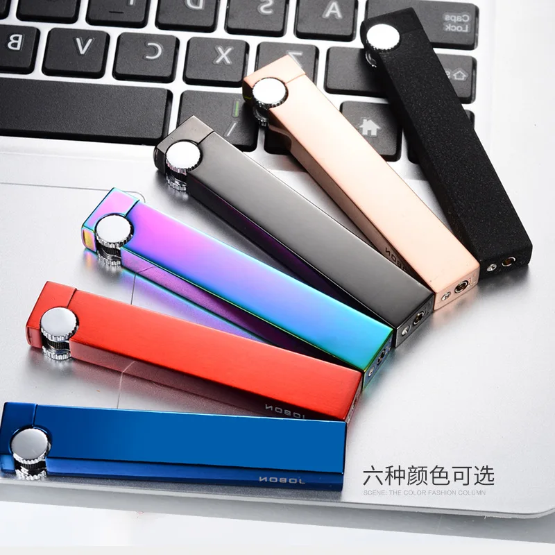 

Creative Mini Ultra-thin Inflatable Lighter Grinding Wheel Lighter Male Open Flame Metal Men Gifts Lighters Smoking Gadgets
